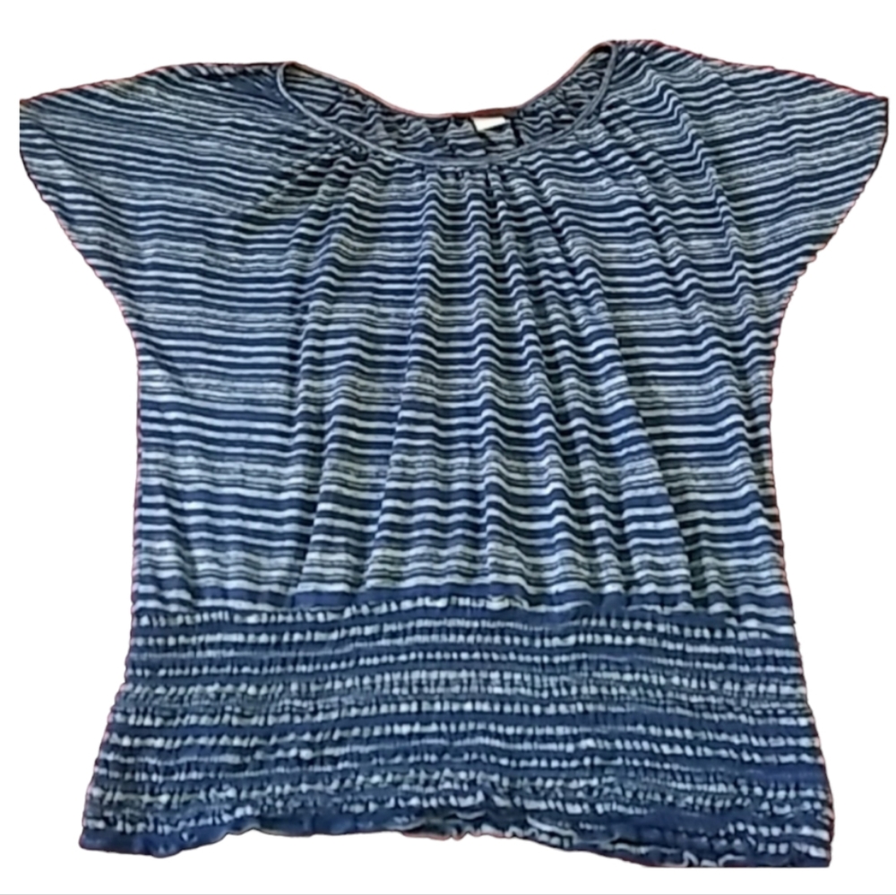 5/$20 AGENDA DRESSY SHORT SLEEVE BLOUSE WOMEN SIZE L